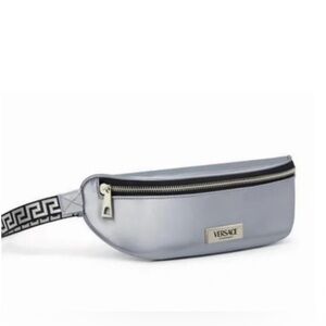 Versace Metallic Silver Belt Bag